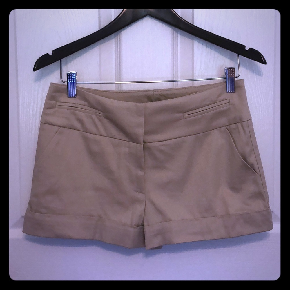 High waisted khaki shorts